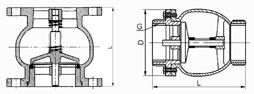 消聲(shēng)止回閥結構示(shì)意圖