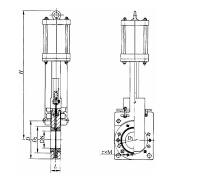 氣動刀(dāo)閘閥結構圖